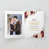 オールインワンブルゴーニュフローラ結婚のフォト招待状 カード (内部)