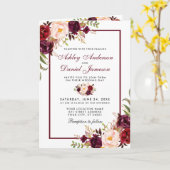オールインワンブルゴーニュフローラ結婚式招待状 カード (黄色い花)