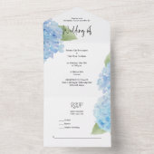 オールインワンブルーウォーターカラーアジサイ招待状 オールインワン招待状 (内側)