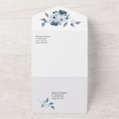 オールインワンブルーウォーターカラーウェディング招待 オールインワン招待状 (外側)