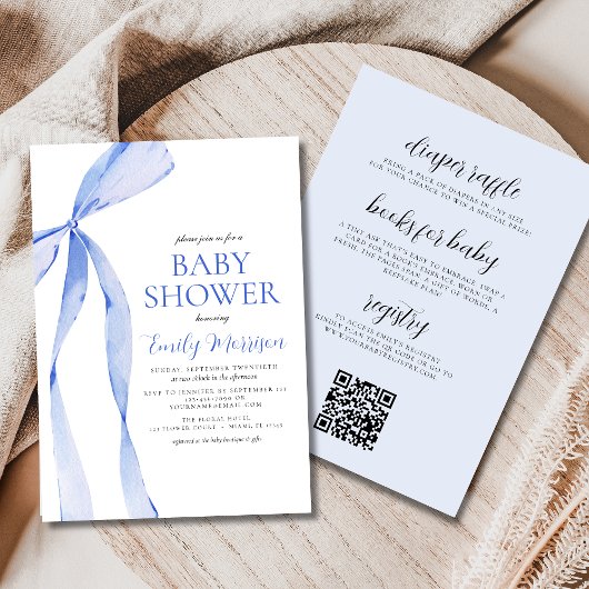 オールインワンブルーウォーター色のボーイボーイベビーシャワー 招待状