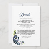 オールインワンブルーグレーのフローラ結婚 招待状 (裏面)