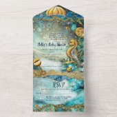 オールインワンベビーシャワー招待状デザイン オールインワン招待状 (内側)