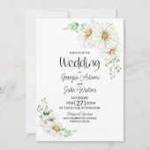 オールインワンホワイトデイジー結婚式招待状 招待状 (正面)