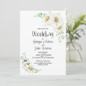 オールインワンホワイトデイジー結婚式招待状 招待状 (スタンド正面)