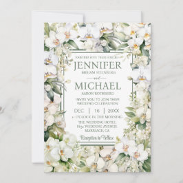 オールインワンホワイトラン結婚式招待状 招待状