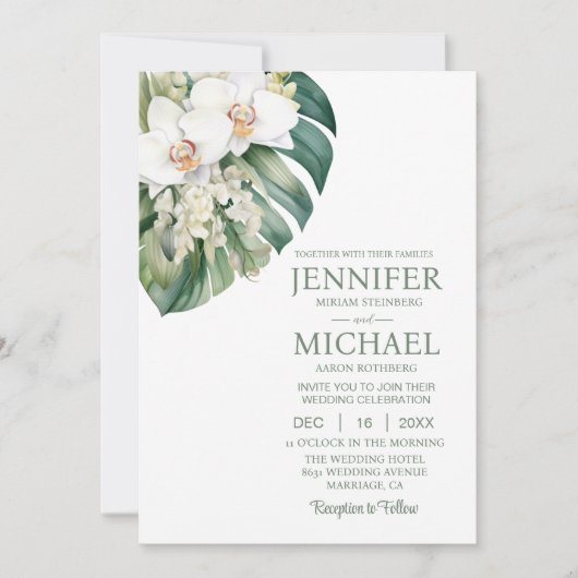 オールインワンホワイトラン結婚式招待状 招待状 (正面)