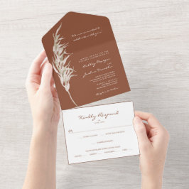 オールインワンボヘミアンテラコッタウェディング招待 オールインワン招待状