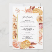 オールインワンボホーブルゴーニュテラコッタ結婚フローラ 招待状 (裏面)