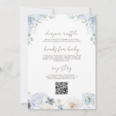 オールインワンボーイブルーベビー開花ベビーシャワー 招待状 (裏面)