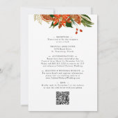 オールインワンポイモダンンセチア金ゴールド冬の結婚式 招待状 (裏面)