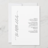 オールインワンミニマリスト白黒結婚の 招待状 (裏面)