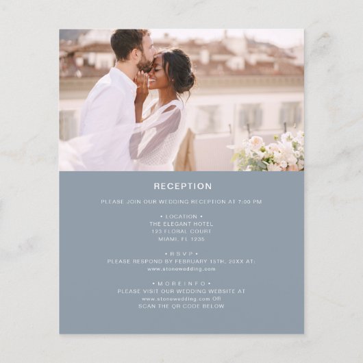 オールインワンミニマル写真ダスティブルー結婚ズ (裏面)