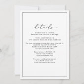 オールインワンミニマ結婚リストのB&W招待状 招待状 (裏面)