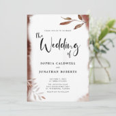 オールインワンムーディー秋の葉結婚の書道 招待状 (スタンド正面)