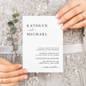 オールインワンモダンタイポグラフィミニマ結婚リスト 招待状