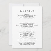 オールインワンモダンタイポグラフィミニマ結婚リスト 招待状 (裏面)