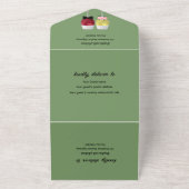 オールインワンモダンボホアーチカップルのワ結婚イン オールインワン招待状 (外側)