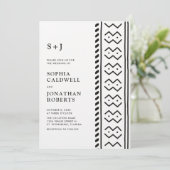 オールインワンモダンボホムドロッ結婚クスモノグラム 招待状 (スタンド正面)