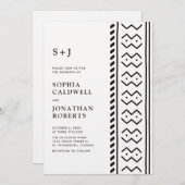 オールインワンモダンボホムドロッ結婚クスモノグラム 招待状 (正面/裏面)