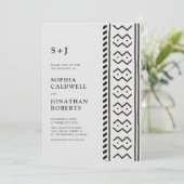 オールインワンモダンボホムドロッ結婚クスモノグラム 招待状 (スタンド正面)