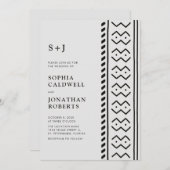 オールインワンモダンボホムドロッ結婚クスモノグラム 招待状 (正面/裏面)