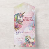 オールインワンユニコーン誕生日招待状 オールインワン招待状 (内側)