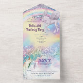 オールインワンユニコーン誕生日招待状 オールインワン招待状 (内側)