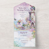 オールインワンユニコーン誕生日招待状 オールインワン招待状 (内側)