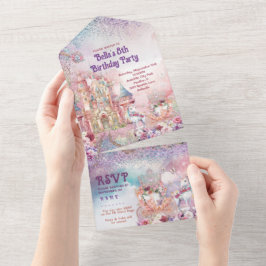 オールインワンユニコーン誕生日招待状 オールインワン招待状