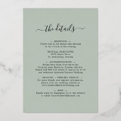 オールインワンユーカリプタス金ゴールドオーバル結婚ズ 箔招待状 (裏面)