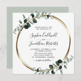 オールインワンユーカリプトゥスホワイトセージ結婚スクエア 招待状