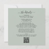 オールインワンユーカリ金ゴールドセージ結婚スクエア 招待状 (裏面)