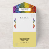 オールインワンラブ黄色をテーマにした同性結婚性 オールインワン招待状 (外側)