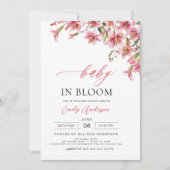オールインワンリリーベビー開花フローラベビーシャワー 招待状 (正面)