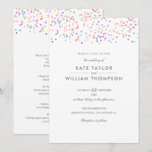 オールインワンレインボー結婚紙吹雪 招待状 (正面/裏面)