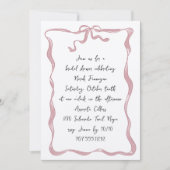 オールインワンロマンチック弓手書きブライダルシャワー 招待状 (正面)