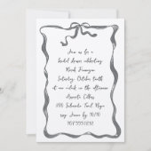 オールインワンロマンチック弓手書きブライダルシャワー 招待状 (正面)