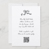 オールインワンロマンチック弓手書きブライダルシャワー 招待状 (裏面)