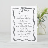オールインワンロマンチック弓手書きブライダルシャワー 招待状 (スタンド正面)