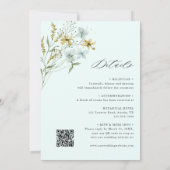 オールインワンワイルドフラワーオーバルフレーム結婚のミント 招待状 (裏面)