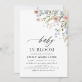 オールインワンワイルドフラワーベビーで開花ベビーシャワー 招待状 (正面)