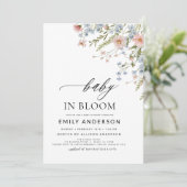 オールインワンワイルドフラワーベビーで開花ベビーシャワー 招待状 (スタンド正面)