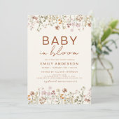 オールインワンワイルドフラワーベビーで開花ベビーシャワー 招待状 (スタンド正面)
