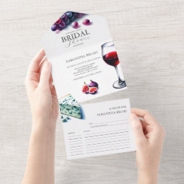 オールインワンワインブライダルシャワー招待状 オールインワン招待状