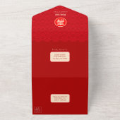 オールインワン中国の長寿誕生日招待状 オールインワン招待状 (外側)