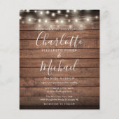 オールインワン予算ラスティックウェディング招待状 (正面)