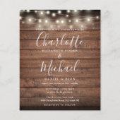 オールインワン予算素朴結婚式招待状 (正面)