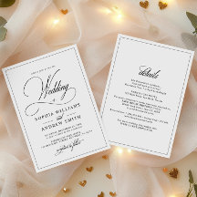 オールインワン型シンプルクラシックブラック&ホワ結婚イト