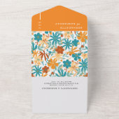 オールインワン抽象芸術の明るいはっきりした野結婚花 オールインワン招待状 (外側)